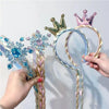 New children's accessories ice and snow Aisha wig Princess snowflake long hair braid strange fate toy COS props accessories