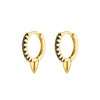 1 Pair Elegant Simple Style Geometric Copper Zircon 24K Gold Plated Hoop Earrings