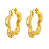 1 Pair Casual Classical Flower Inlay 925 Sterling Silver Zircon 18K Gold Plated White Gold Plated Earrings