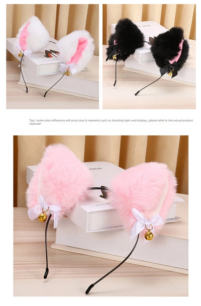 Cute Plush Cat Ear Hairband Autumn and Winter New Cat Rabbit Ear Fox Beast Ear Sexy Anchor Bell Headwear