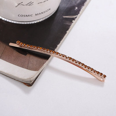 casual solid color rhinestone plating inlay hair clip