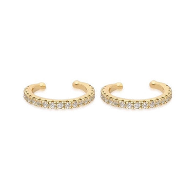 1 Pair IG Style Elegant Simple Style Geometric Copper Zircon 24K Gold Plated Drop Earrings Ear Cuffs Ear Studs