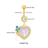 1 Piece Belly Rings Cute Sweet Star Heart Shape 316 Stainless Steel  Alloy Copper Inlay Rhinestones Zircon Gold Plated