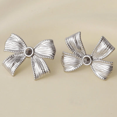 1 Pair Sweet Simple Style Bow Knot 304 Stainless Steel 18K Gold Plated Ear Studs