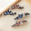 Vintage rhinestone spring clip headdress elegant style Peacock ponytail hair clip back head spring clip hair accessories hair clip headdress