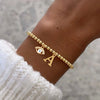 304 Stainless Steel Copper Letter Eye Bracelets