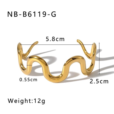 Simple Style Classic Style Geometric 304 Stainless Steel 18K Gold Plated Bangle In Bulk