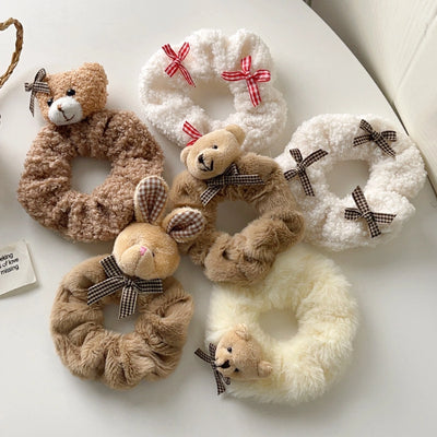 Women's Cute Animal Plush Hair Tie