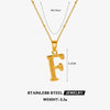 Jewelry Simple Style Cool Style letter 304 Stainless Steel 18K Gold Plated Plating Pendant Necklace