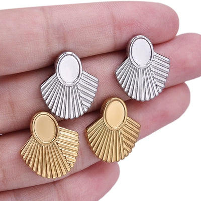 1 Pair Basic Simple Style Geometric Plating 304 Stainless Steel Ear Studs