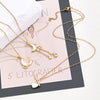 304 Stainless Steel Copper 18K Gold Plated Polishing Star Moon Heart Shape Resin Zircon Pendant Necklace