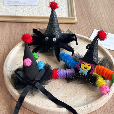 Children's Halloween Ghost Wizard's Hat Barrettes Baby Ghost Festival Clip Funny Pumpkin Hair Clip Side Clip Hair Accessories Headdress