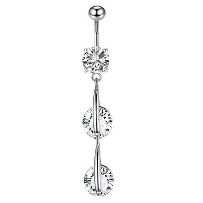 1 Piece 1 Set Belly Rings Simple Style Shiny Heart Shape 304 Stainless Steel Belly Rings