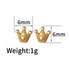 1 Pair Casual Simple Style Streetwear Heart Shape Crown Plating 304 Stainless Steel Ear Studs