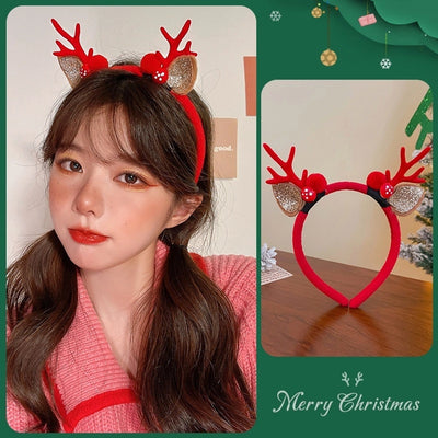 Christmas Cute Sweet Women's Antlers Imitation Antlers Flocking Hair Band