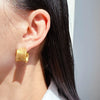 1 Pair Elegant Vintage Style Commute C Shape Irregular Plating Frill Brass 24K Gold Plated Earrings