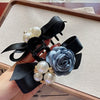 South Korea Dongdaemun elegant Chanel style flower clip female hairpin high-end headdress back head updo large hair grip