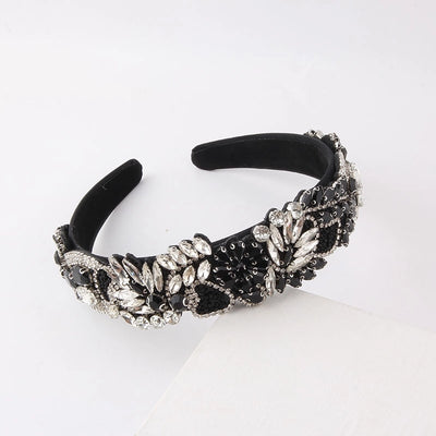 baroque style flower rhinestone inlay hair band