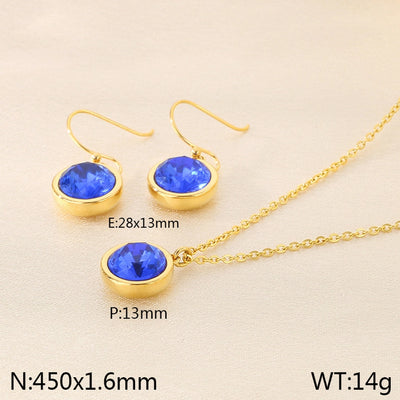 Jewelry Simple Style Commute Round 304 Stainless Steel 18K Gold Plated Jewelry Set