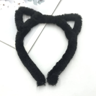 Women's Cute Simple Style Ear Plush Hair Band