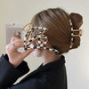 fashion geometric barrettes cellulose acetate metal cross plaid hair claw headdress