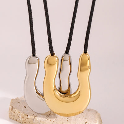 Jewelry Simple Style U Shape Solid Color 304 Stainless Steel Plating Stainless Steel Necklaces