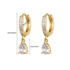 1 Pair Elegant Simple Style Geometric Copper Zircon 24K Gold Plated Drop Earrings Ear Cuffs