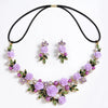 Women's Vacation Beach Sweet Flower Alloy Inlay Rhinestones Pearl Hair Band Earrings