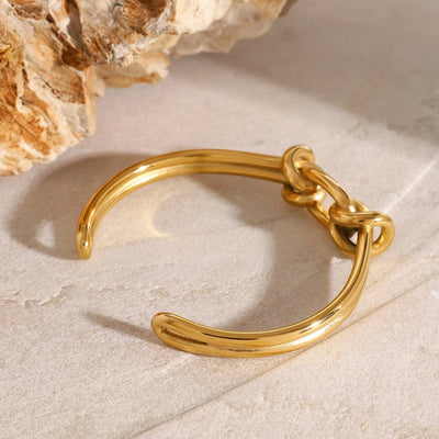 Simple Style Classic Style Solid Color Knot 304 Stainless Steel Bangle In Bulk