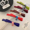 Color Matching Sweet Bow Pendant Ball Barrettes Spring Clip  Hair Accessories High Sense Texture New Headdress