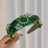 baroque style solid color cloth handmade diamond hair band