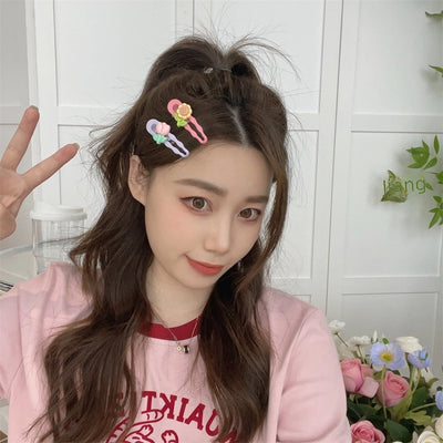 cute spring and summer new frosted flower duckbill clip Tulip hairpin candy color side clip  headdress for women