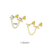 1 Pair Exaggerated Luxurious French Style Star Copper Zircon 24K Gold Plated Drop Earrings Ear Cuffs