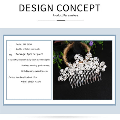 Alloy white rhinestone hair comb clip International station Hot Pearl Flower  bridal headdress hair accessories bridal accessories