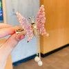 cute fashion sweet butterfly alloy metal artificial pearls hair clip