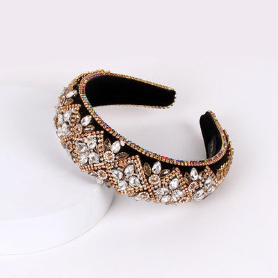 baroque style u shape sponge inlay rhinestones pearl hair band 1 piece