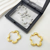 1 Pair Casual Classical Flower Inlay 925 Sterling Silver Zircon 18K Gold Plated White Gold Plated Earrings