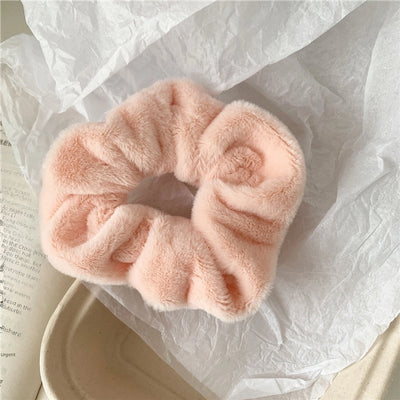 Autumn and Winter New Super Comfortable Plush Bowel Ring Head Rope Mao Mao Large Bowel Ring Fairy Style  Head Rope Internet Celebrant Hair Accessories