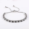 Shiny Geometric Titanium Steel Zircon Bracelets In Bulk