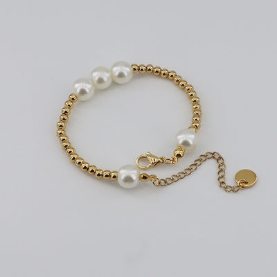 Simple Style Pearl Beads 304 Stainless Steel Bracelets In Bulk