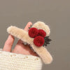 Women's Simple Style Solid Color Plush Hair Claws