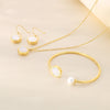 Jewelry Simple Style Commute Round 304 Stainless Steel 18K Gold Plated Jewelry Set