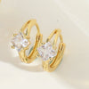 1 Pair Elegant Simple Style Round Plating Inlay Copper Zircon 14K Gold Plated Earrings