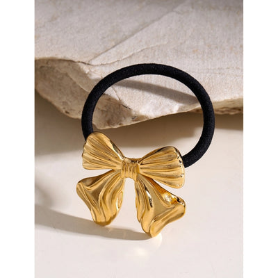 Women's IG Style Bow Knot 304 Stainless Steel rubber band Hair Tie