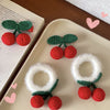 Wool Cherry hairpin knitted plush hair band handmade hair accessories simple bangs clip cute princess headband accessories