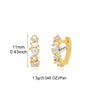 1 Pair IG Style Elegant Geometric Copper Zircon 24K Gold Plated Hoop Earrings Drop Earrings Ear Studs