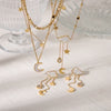 Jewelry French Style Simple Style Clouds Star Moon 304 Stainless Steel 18K Gold Plated Jewelry Set