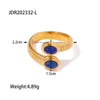 Jewelry Simple Style Classic Style Oval Titanium Steel Lapis Lazuli Inlay Rings Bracelets Necklace