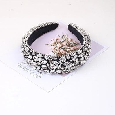 baroque style u shape sponge inlay rhinestones pearl hair band 1 piece