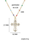 Simple Style Shiny Cross 18K Gold Plated Rhinestones 304 Stainless Steel Alloy  Pendant Necklaces